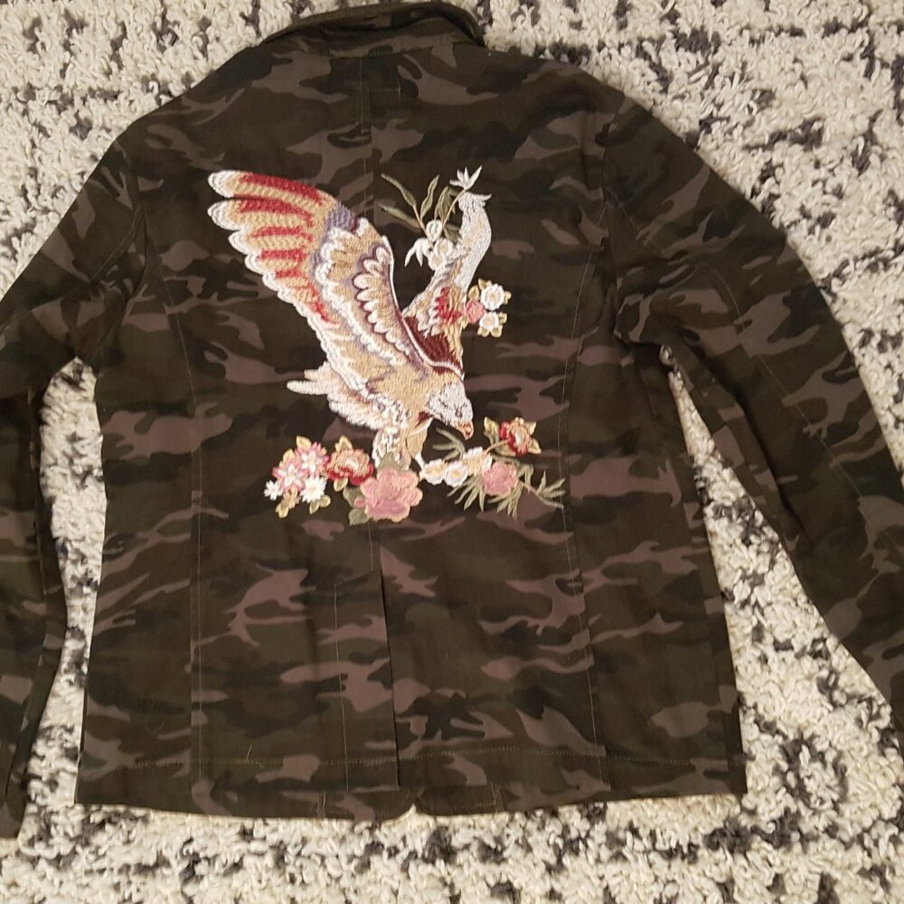 DRIFTWOOD JEANS CAMO EMBROIDERED EAGLE JACKET